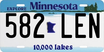 MN license plate 582LEN
