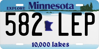 MN license plate 582LEP