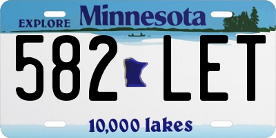 MN license plate 582LET