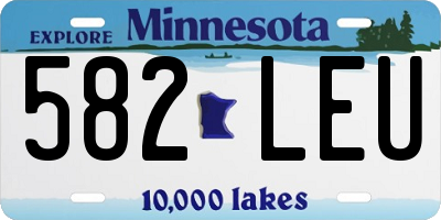 MN license plate 582LEU