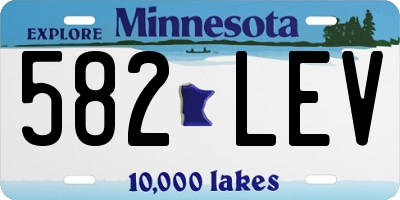 MN license plate 582LEV