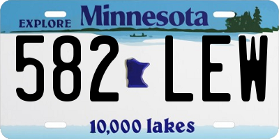 MN license plate 582LEW