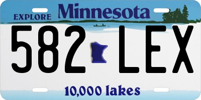 MN license plate 582LEX