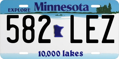 MN license plate 582LEZ