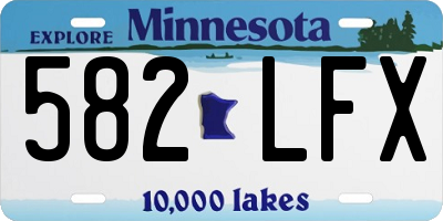 MN license plate 582LFX