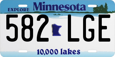 MN license plate 582LGE