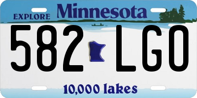 MN license plate 582LGO