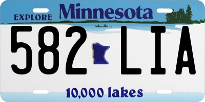 MN license plate 582LIA