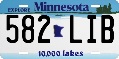 MN license plate 582LIB