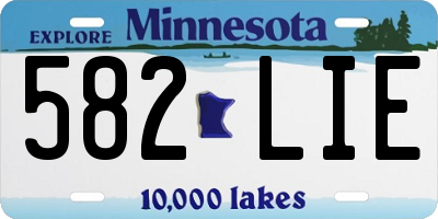 MN license plate 582LIE