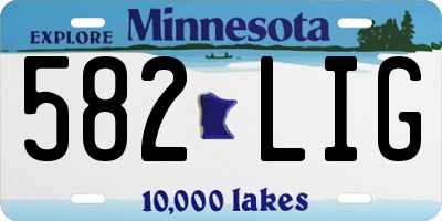 MN license plate 582LIG