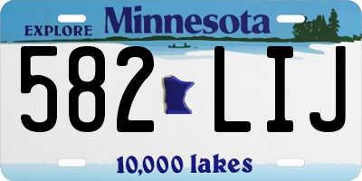 MN license plate 582LIJ