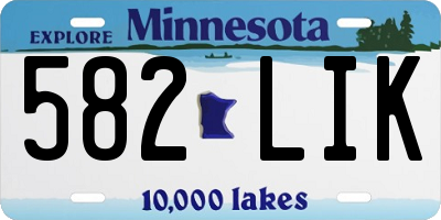 MN license plate 582LIK