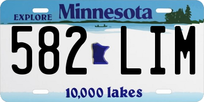 MN license plate 582LIM