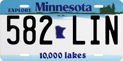 MN license plate 582LIN