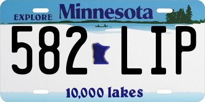 MN license plate 582LIP