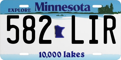 MN license plate 582LIR