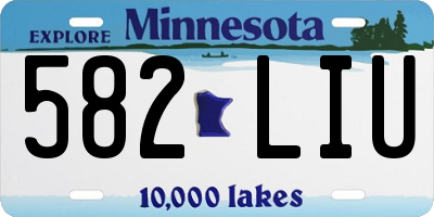 MN license plate 582LIU