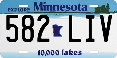 MN license plate 582LIV