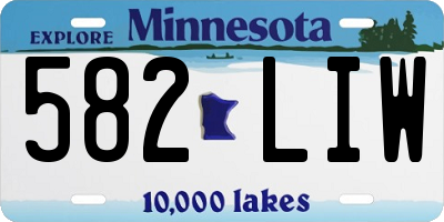 MN license plate 582LIW