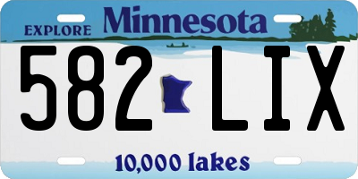 MN license plate 582LIX