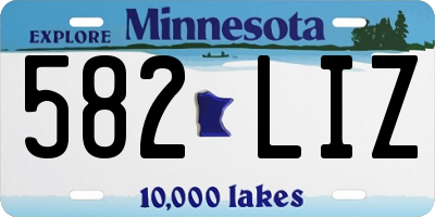 MN license plate 582LIZ