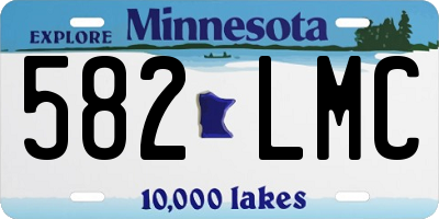 MN license plate 582LMC