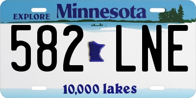MN license plate 582LNE