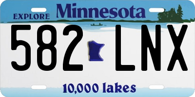 MN license plate 582LNX