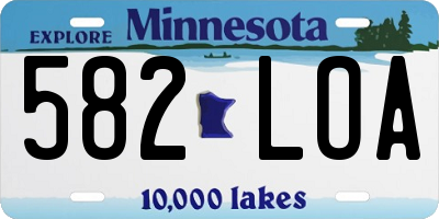 MN license plate 582LOA