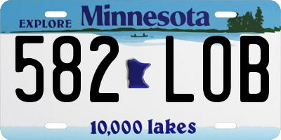 MN license plate 582LOB