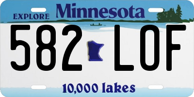MN license plate 582LOF