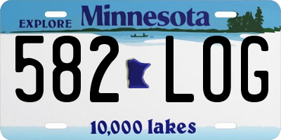 MN license plate 582LOG