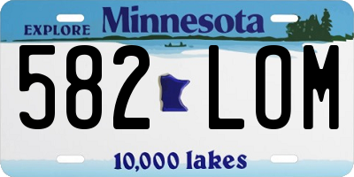 MN license plate 582LOM