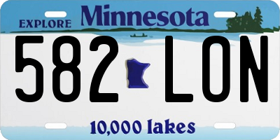 MN license plate 582LON
