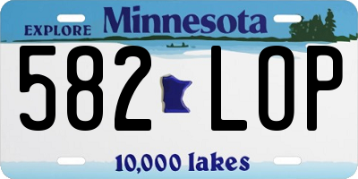 MN license plate 582LOP