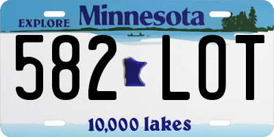 MN license plate 582LOT