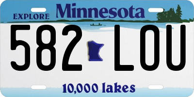 MN license plate 582LOU