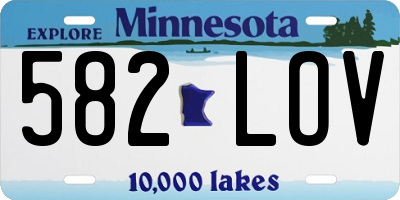 MN license plate 582LOV