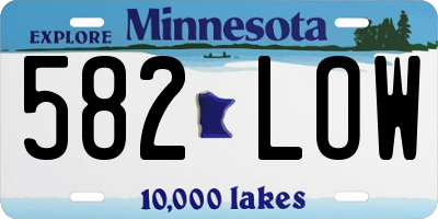 MN license plate 582LOW