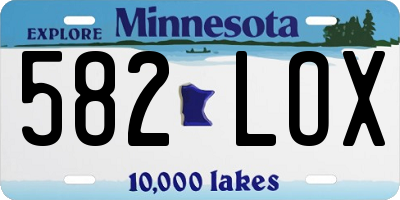 MN license plate 582LOX
