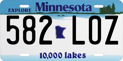 MN license plate 582LOZ