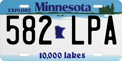 MN license plate 582LPA