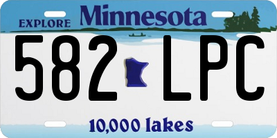 MN license plate 582LPC