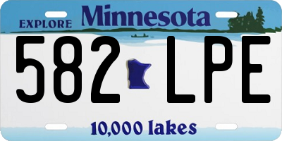 MN license plate 582LPE