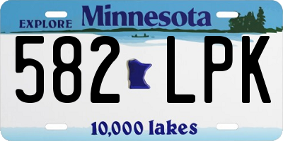 MN license plate 582LPK