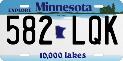 MN license plate 582LQK