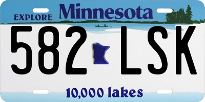 MN license plate 582LSK