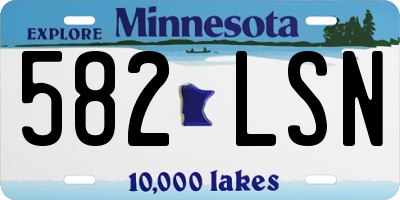 MN license plate 582LSN