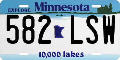 MN license plate 582LSW